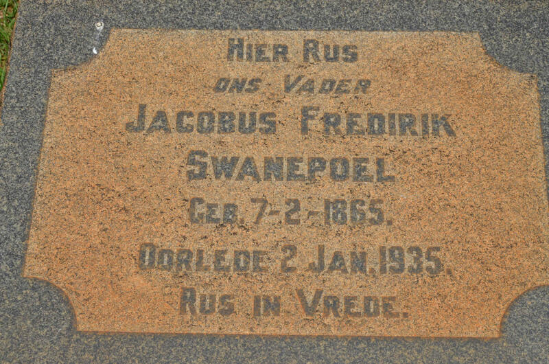 SWANEPOEL Jacobus Fredirik 1865-1935