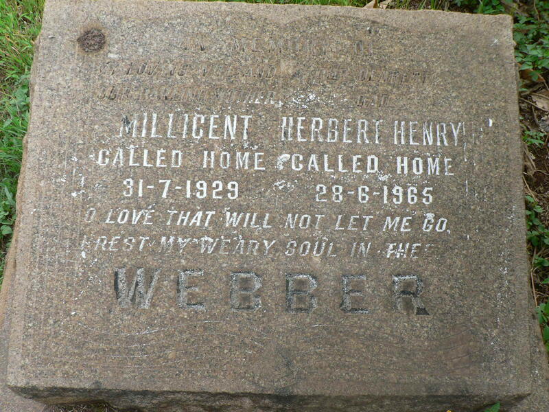 WEBBER Herbert Henry -1965 & Millicent -1929