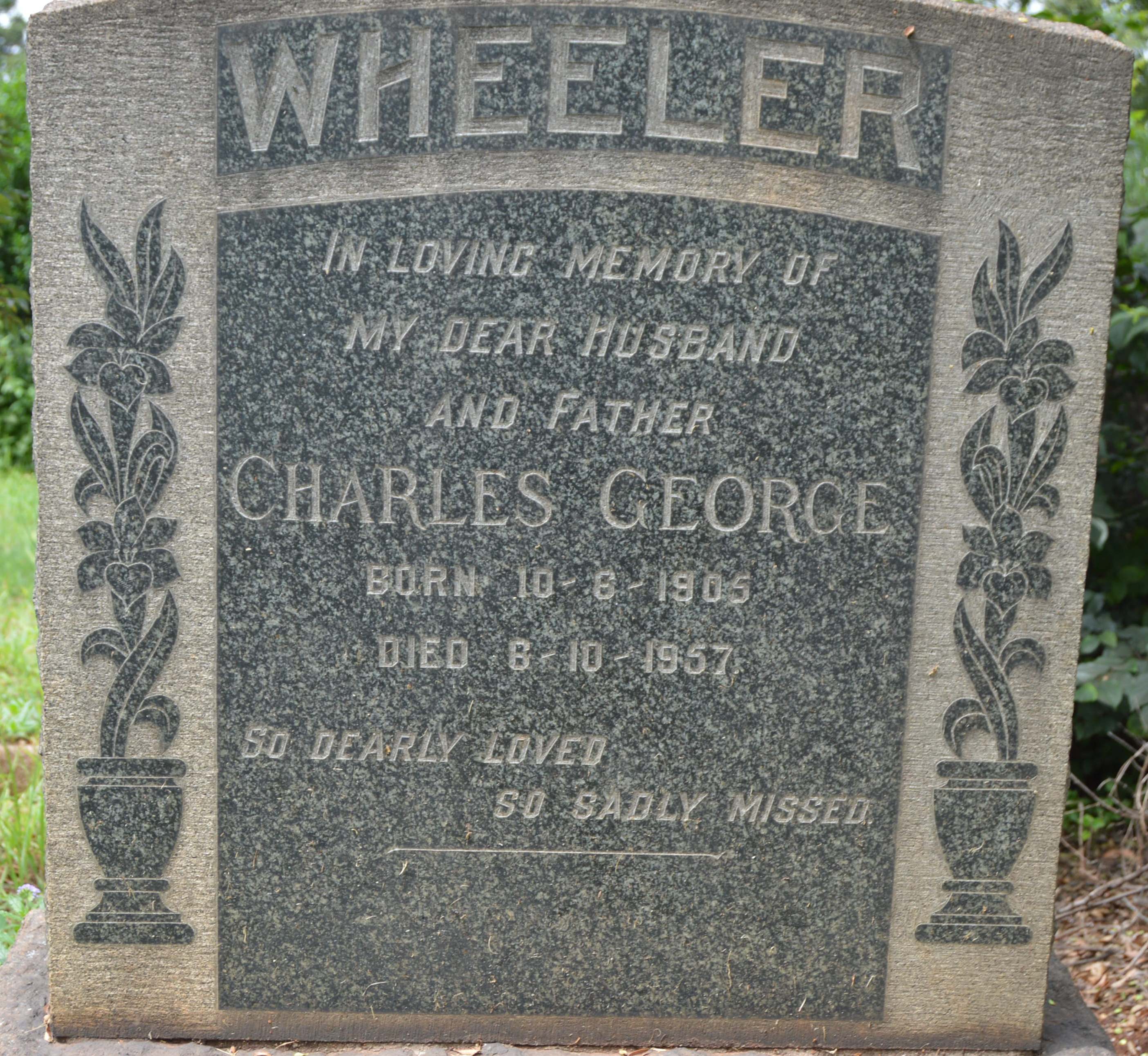 WHEELER Charles George 1905-1957