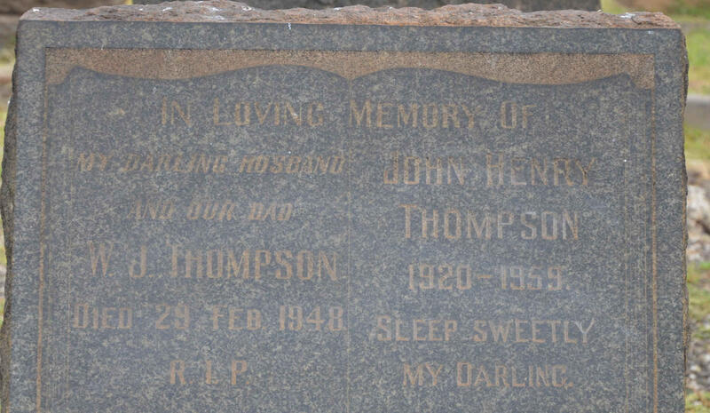 THOMPSON W.J. -1948 :: THOMPSON John Henry 1920-1959
