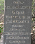 VENTER Andries Cornelies 1909-1931 :: CONRADIE Martha Jacoba nee VENTER 1918-1962