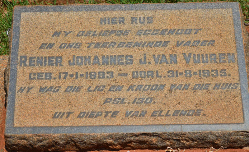 VUUREN Renier Johannes, J. van 1893-1935