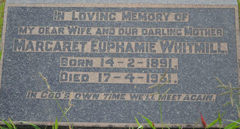 WHITMILL Margaret Euphamie 1891-1931