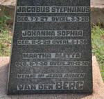 BERG Jacobus Stephanus, van den 1927-1928 :: VAN DEN BERG Johanna Sophia 1929-1930 :: VAN DEN BERG Martha Aletta 1930-1930