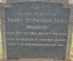 BRANDON Henry St Patrick 1913-1948