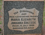 COETZEE Maria Elizabeth Johanna -1920