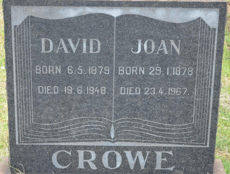 CROWE David 1879-1948 &  Joan 1878-1967