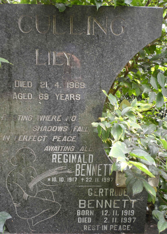 CULLING Lily -1969 :: BENNETT Reginald 1917-1997 & Gertrude 1919-1997