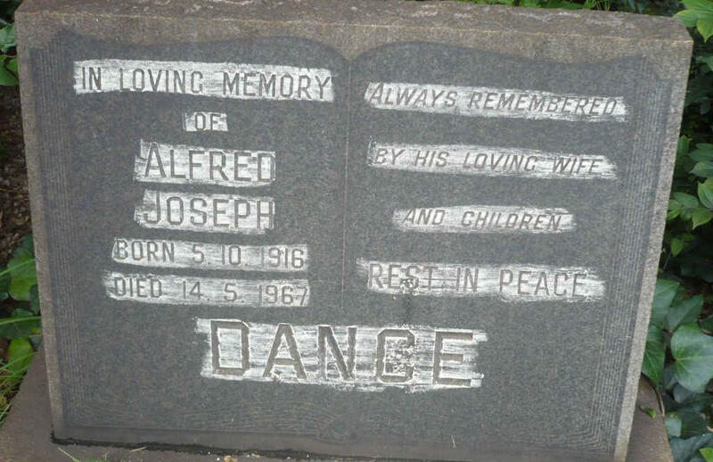 DANCE Alfred Joseph 1916-1967