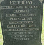 HUNTER Annie Hay 1870-1930 :: ? 1910-1983