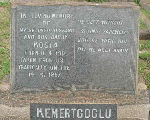 KEMERTGOGLU Kosta 1917-1957