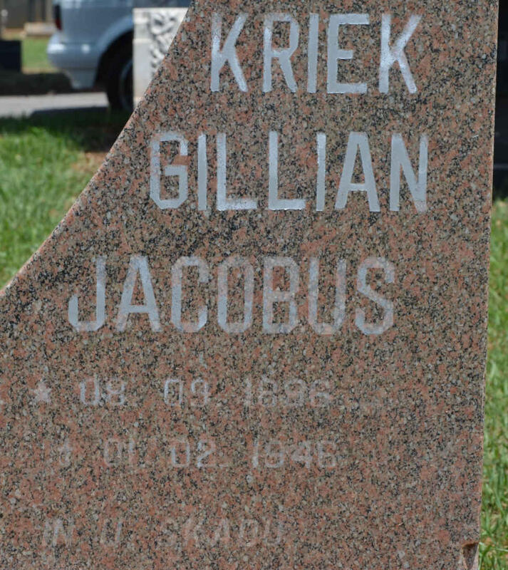 KRIEK Gillian Jacobus 1896-1946