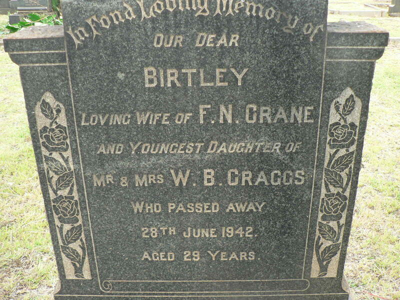 CRANE Birtley nee CRAGGS -1942