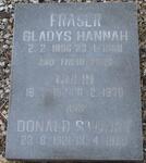FRASER Gladys Hannah 1896-1989 :: FRASER Donald Stuart 1921-1989 :: FRASER Colin 1924-1970