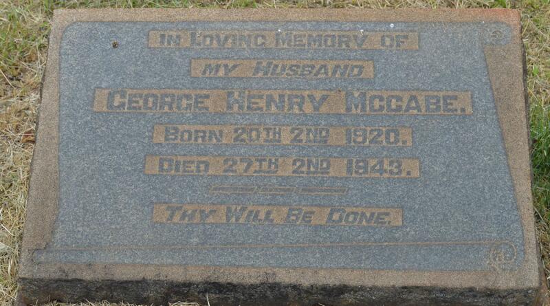 McCABE George Henry 1920-1943
