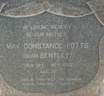 POTTS May Constance nee BENTLEY -1953