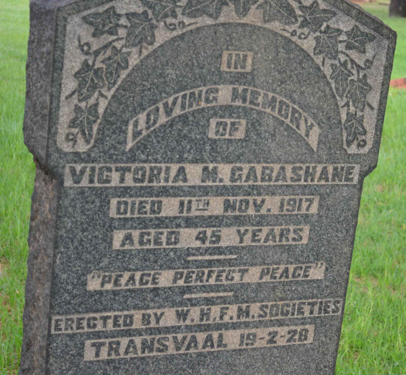 GABASHANE Victoria M. -1917