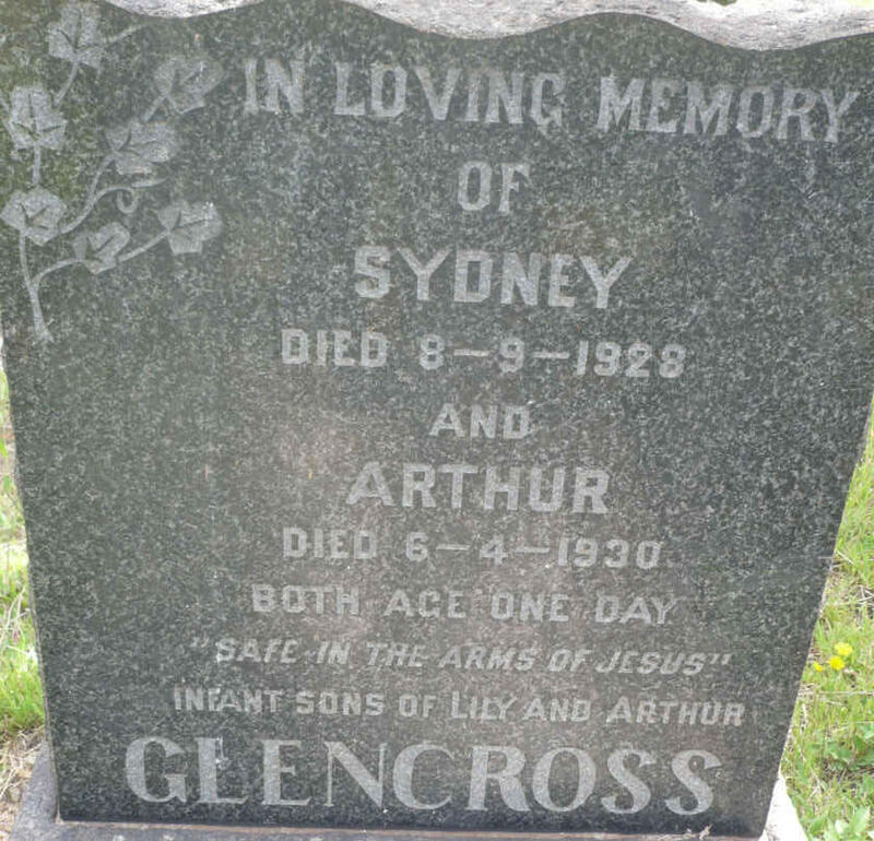 GLENCROSS Sydney -1928 :: GLENCROSS Arthur -1930