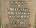 HAMEL Herbert 1864-1924 & Kate -1936