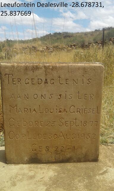 GRIESEL Maria Louisa 1877-1952