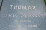THOMAS Lucia Johanna nee VAN HEERDEN 1930-2000