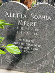 MEERE Aletta Sophia 1919-1987