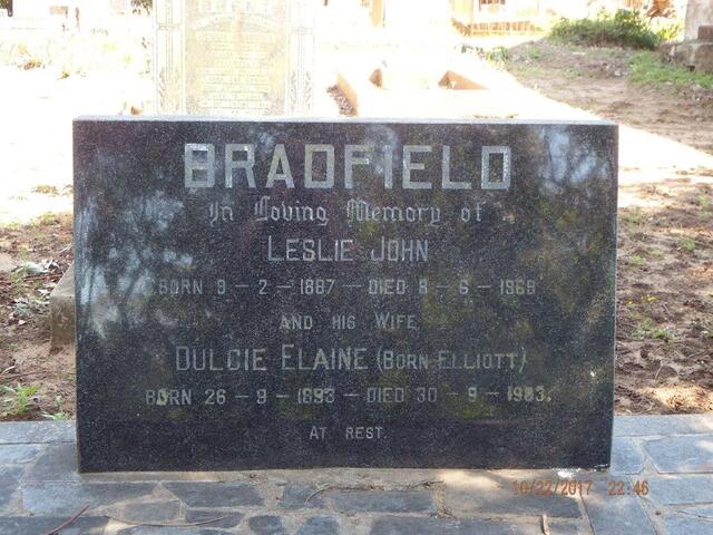 BRADFIELD Leslie John 1887-1969 & Dulcie Elaine ELLIOTT 1893-1983