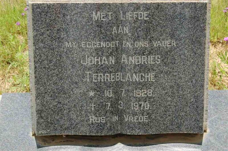TERREBLANCHE Johan Andries 1928-1970