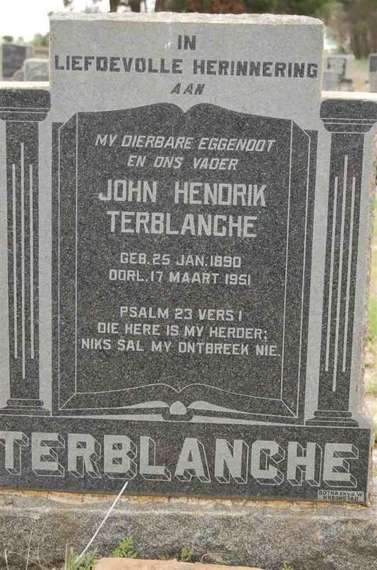 TERBLANCHE John Hendrik 1890-1951