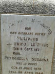 ROUX Philippus Lodewicus, le 1873-1932 & Petronella Susanna LE ROUX 1875-1944