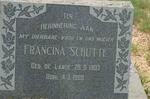 SCHUTTE Francina nee DE LANGE 1903-1969