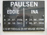 PAULSEN Eddie 1936-2012 & Ina 1940-2016