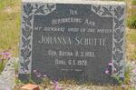 SCHUTTE Johanna nee BOTHA 1885-1928