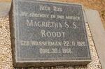 ROODT Magrietha S.S. nee WASSERMAN 1920-1966