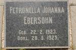EBERSOHN Petronella Johanna 1923-1925