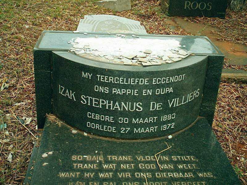 VILLIERS  Izak Stehanus, de 1893-1972