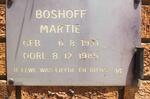 BOSHOFF Martie 1931-1985