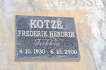 KOTZÉ Frederik Hendrik 1930-2000