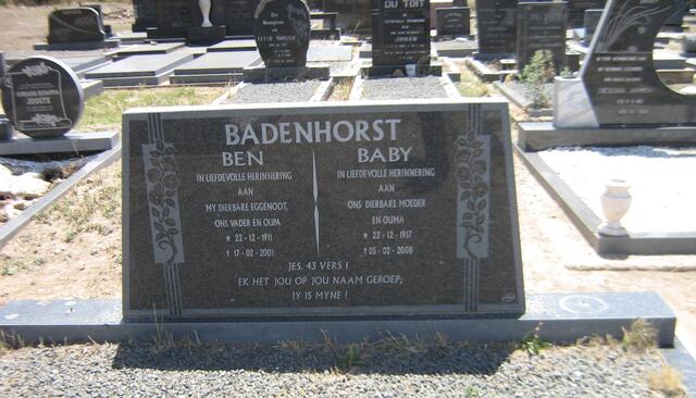 BADENHORST Ben 1911-2001 & Baby 1917-2008