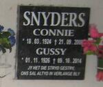 SNYDERS Connie 1924-2009 & Gussy 1926-2014