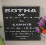 BOTHA At 1944-2015 & Sannie 1946-2012