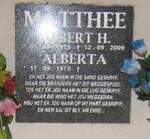 MATTHEE Albert H. 1975-2009 & Alberta 1975-