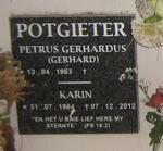 POTGIETER Petrus Gerhardus 1963- &  Karin 1964-2012