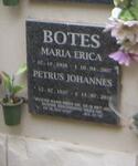 BOTES Petrus Johannes 1937-2010 & Maria Erica 1938-2007