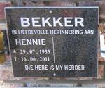 BEKKER Hennie 1933-2011