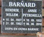 BARNARD Hendrik Willem 1927-1992 & Annie Petronella 1932-2010