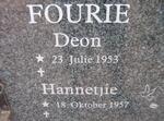 FOURIE Deon 1953- & Hannetjie 1957-