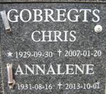 GOBREGTS Chris 1929-2007 & Annalene 1931-2013