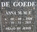 GOEDE Anna M.M.F., de 1920-2011