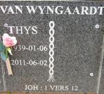 WYNGAARDT Thys, van 1939-2011